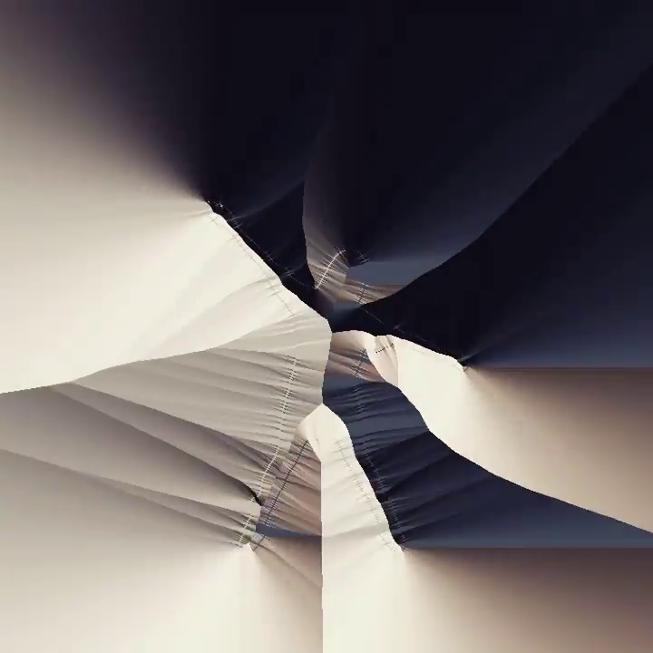 A standing figure with arms up in different angles against a metallic background